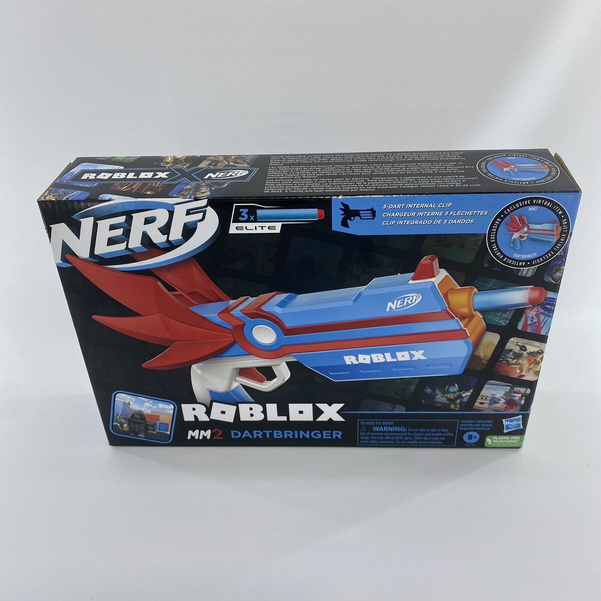 Nerf Roblox MM2 Dartbringer Plastic Gun 3 Dart Internal Clip GUN