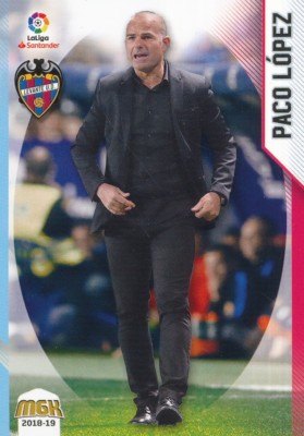 346 PACO LOPEZ COACH # SPAIN LEVANTE UD CARD MGK LEAGUE 2019 PANINI