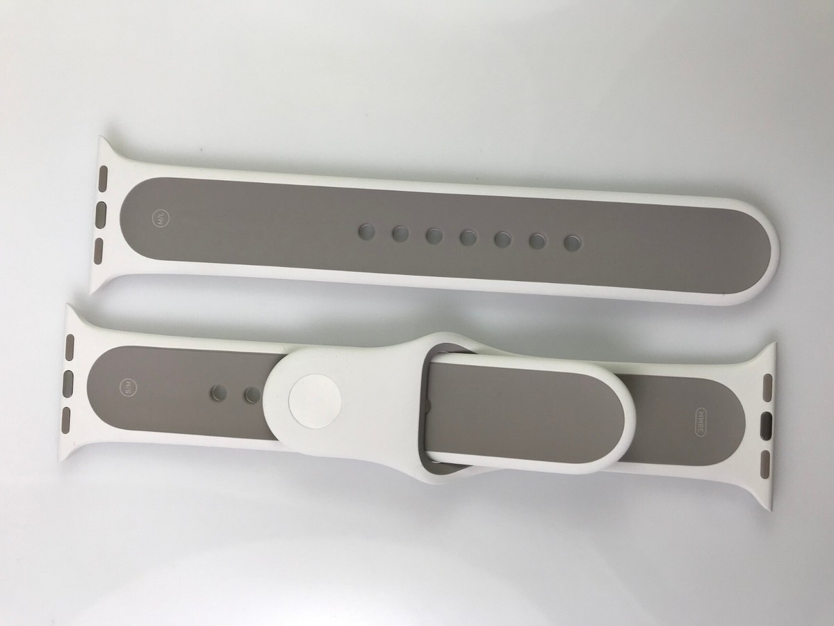 Original Apple Watch Sport Band 38mm 40mm 41MM Soft White/Pebble 
