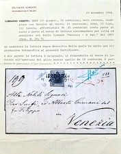 L.VENETO 🇮🇹 10+15 CENT (2f-5) VENEZIA X CITTÀ - DECALCO, CERT. SORANI