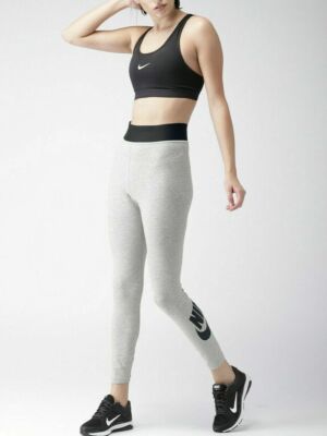 nike high waisted swoosh leggings grey