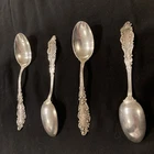 Rare Antique Gorham LUXEMBOURG 1893 Sterling Silver Teaspoons - Set of 4 - 'B'