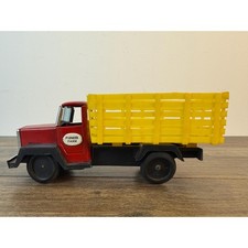 Vintage Bandai Pioneer Farm Friction Truck Japan Stake Body Tin Toy