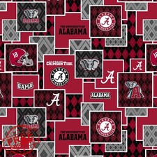 The University of Alabama Crimson Tide Fabric Officially Licensed The Unive...