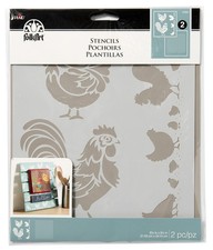 FolkArt Chicken Coop, 8.5 x 9.5-Inch Coordinating Stencils Pack 8.5" x 9.5"