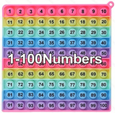 Multiplication Table Hundred Board Educational Math Game with Bubbles