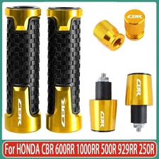 For HONDA CBR 600RR 1000RR 500R 929RR 250R Gold Handle Grips Handle Bar End Cap
