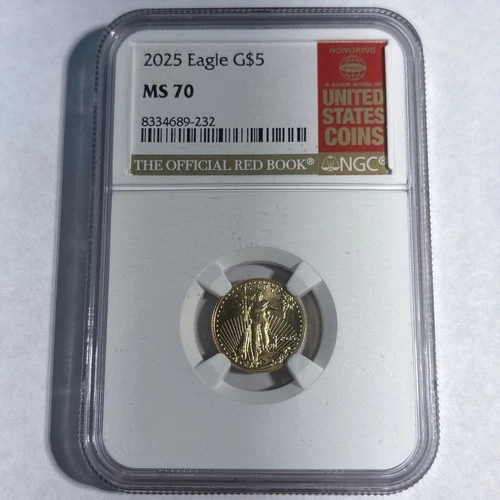 2025 American Gold Eagle G$5 MS70 The Official Red book 📕