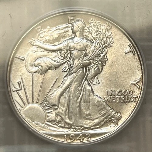 1942 Walking Liberty half dollar, ICG AU-55 details