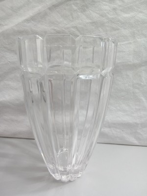 1980's Vintage Mikasa Germany Prism Glass Vase Reflective Reflections Pattern