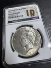 1923 Peace Dollar NGC Brilliant Uncirculated  Original Bag Fragment (inked bag)