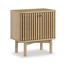 Roseland Furniture Finch Oak Slatted 2 Door Bedside Table RRP £200