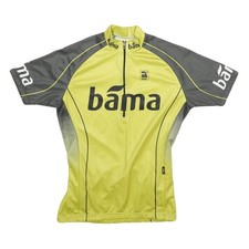 Mens Yellow & Grey Sport Zip Neck Cycling T-Shirt M Short Sleeve Polyester