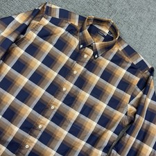 Burberry London Vintage Shirt Men  s Large Plaid Flannel Buttoned Long Sleeve