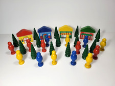 Lot of 36 Brio   Wooden Town Pieces for Thomas Train Set: Trees, People, Bldgs