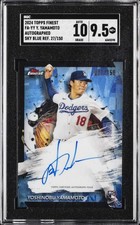 2024 TOPPS FINEST AUTOGRAPHED SKY BLUE YOSHINOBU YAMAMOTO RC SGC 9.5 AUTO 10