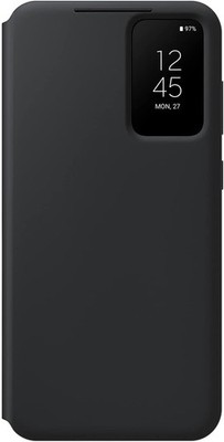 SAMSUNG Galaxy S23+ Plus S-View Wallet Phone Case,  w/ Card Holder Slot, Black