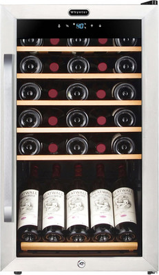 FWC-341TS 34 Bottle Freestanding Stainless Steel Wine Refrigerator with Display 