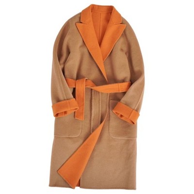Max Mara White Tag Long Coat Reversible Kuchito Amano Camel Ji38 Used MOLO-0