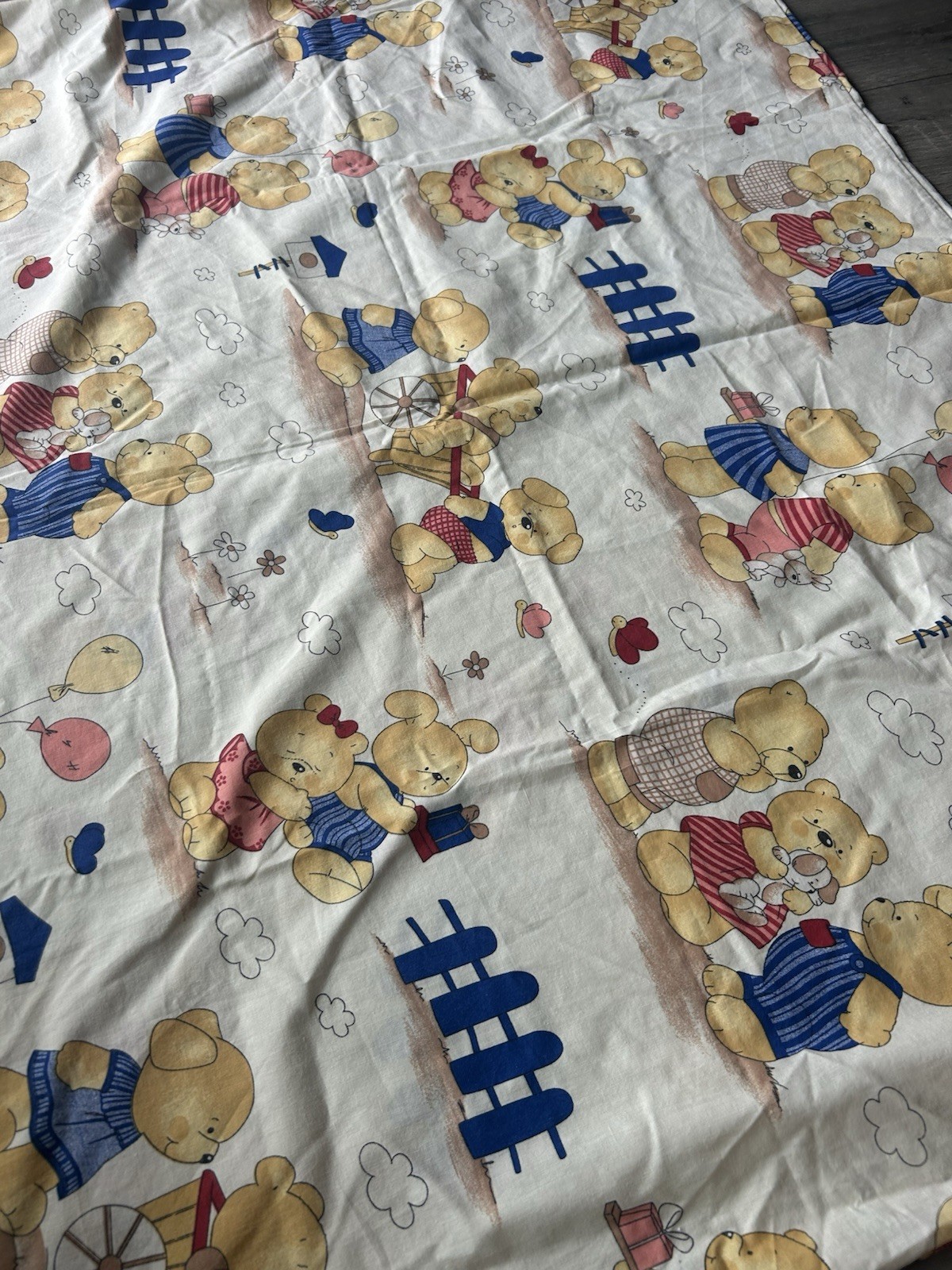 Copripiumino lettino cotone orsacchiotto vintage biancheria da letto asilo foto 2