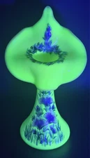AMAZING OOAK Pink Burmese JIP Vase Handpainted Vikki Curren UV REACTIVE  1 of 1