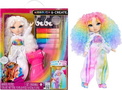 Air Brush & Create DIY Fashion Doll with Airbrush Marker Kit, Washable Rainbo...