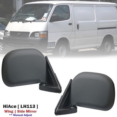1 Pair of Door Wing Mirrors Black For Toyota Hi-Ace HiAce Van H100 1989-2004