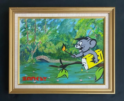 #ad Banksy Rare Large Dismaland Painting 2015 with paperwork $300.00