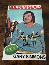 California SEALS Gary SIMMONS #30 Signed Autograph 4x6 Photo Goalie NHL