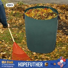 Pair Garden Waste Bags 132 Gallon Reusable Yard Leaf Lawn Trash Waste Bags