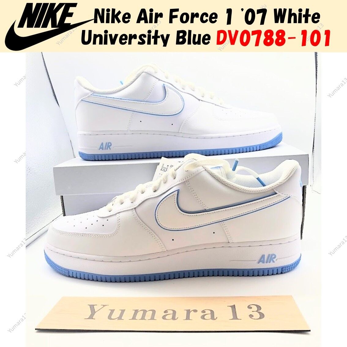 Nike Air Force 1 '07 White University Blue DV0788-101 Men's Nike Air Force 1 '07 White University Blue DV0788-101 Men's