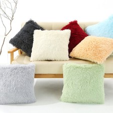 Short Faux Fur Cushion Covers Pillow Cases Soft Plain Cushion Cover Home Decor