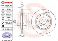 2X Brembo 09.D991.11 Bremsscheibe FüR Hyundai