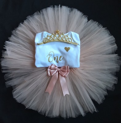 peach first birthday outfit