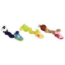 Beeztees Hundespielzeug Pl&uuml;schseil mit Vinylball & Schuh 27x11,5cm Squeaker