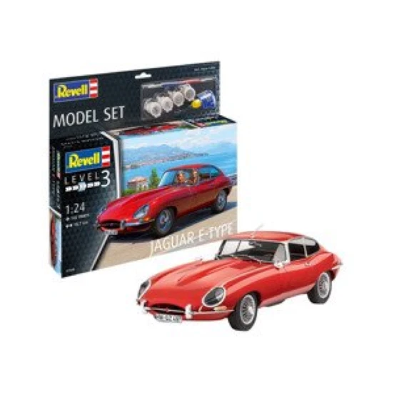 Revell Automodellbausatz Jaguar E-Type Coupé 1:24 Rot Oldtimer Racing Auto - Neu