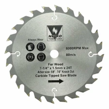 2 Pcs Table Saw Blades for Wood Carbide Tipped 7-1/4" inch x 24 Teeth