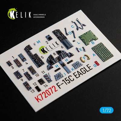 F-15C Strike Eagle interior 3D decals for Hasegawa kit Scale 1:72 KeliK K72072