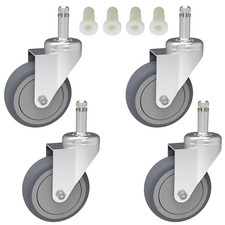 4" Swivel Stem Casters 7/16" Wheels for Rubbermaid Mop Bucket Grill Cart 4 Pack