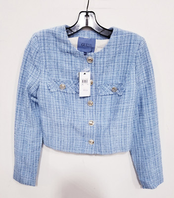 Guess Alara Shimmer Tweed Jackets XS Blue (W3RN50WF5A0-F7QO)