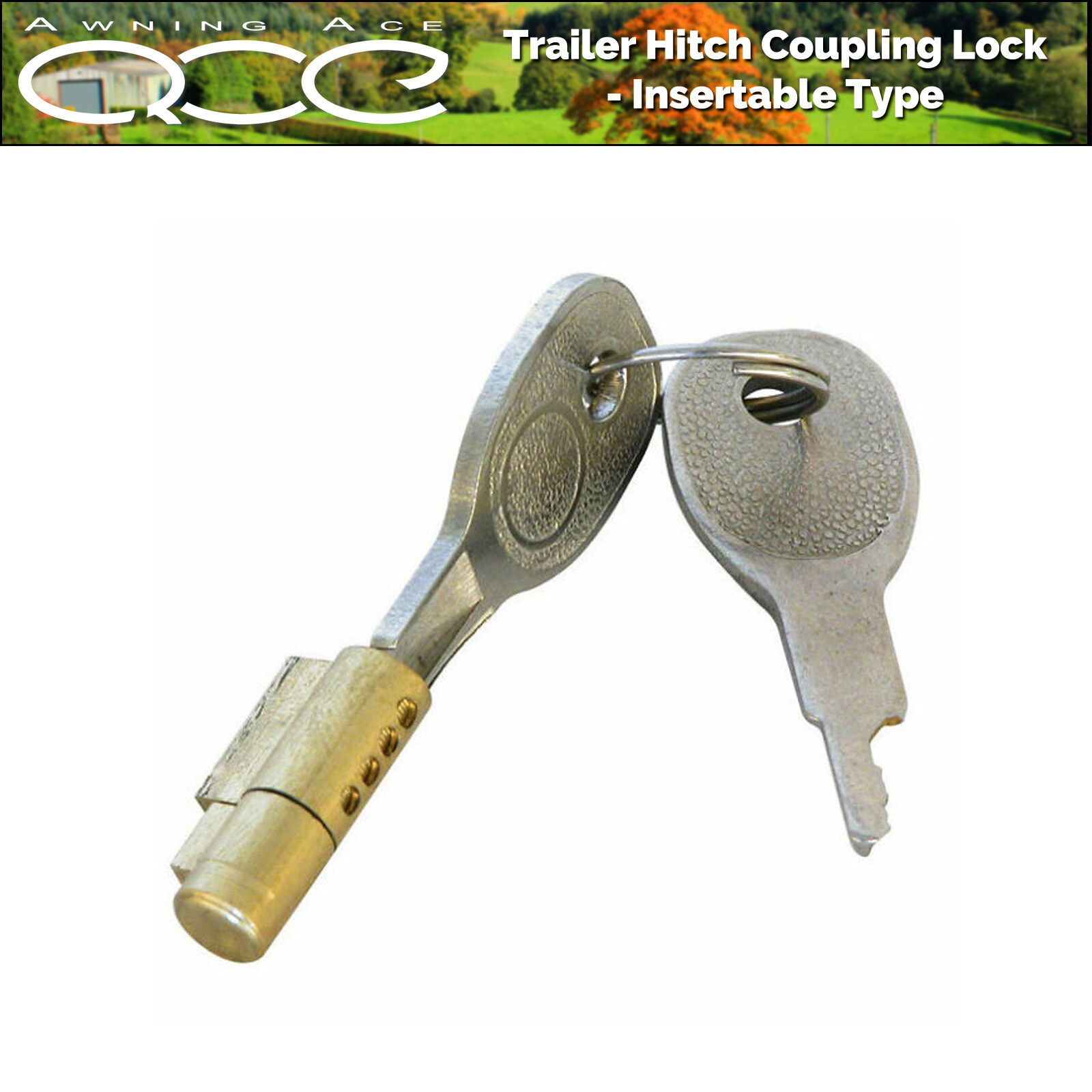 Hitchlock Caravan Trailer Hitch Lock Insertable Lock and Keys