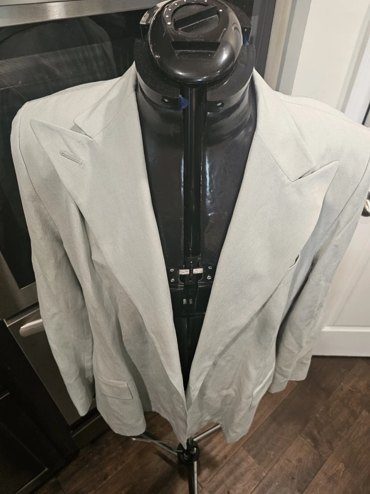 Blazer grande de lino verde menta Ralph Lauren para dama Foto 4 de 4