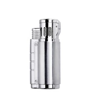 JOBON New Ergo Triple Torch Cigarette Cigar Lighter with Cigar Punch-Silver