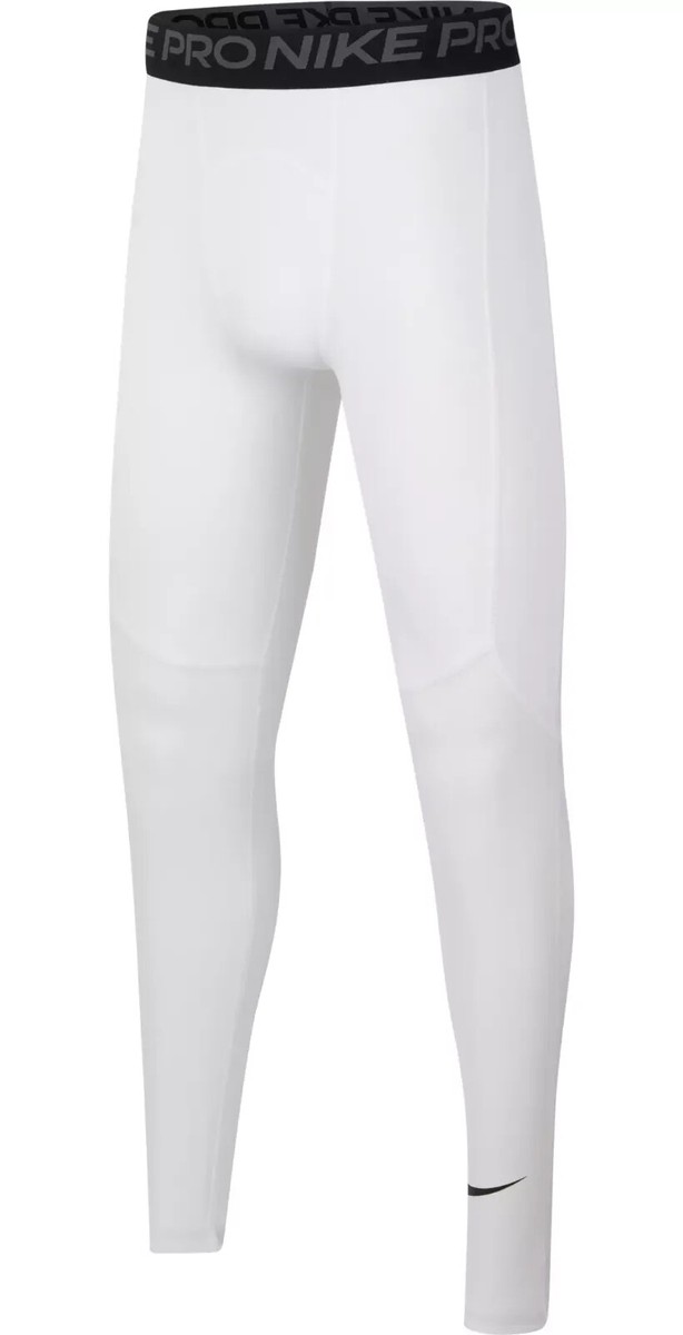 Nike Pro Boy's (Kids) Dri-FIT White/Bla Full Lenght Tights (CK4546