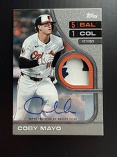 Marketplace image: 2026 Topps Series 2 Coby Mayo Baltimore Orioles Superfractor logo relic auto 1/1