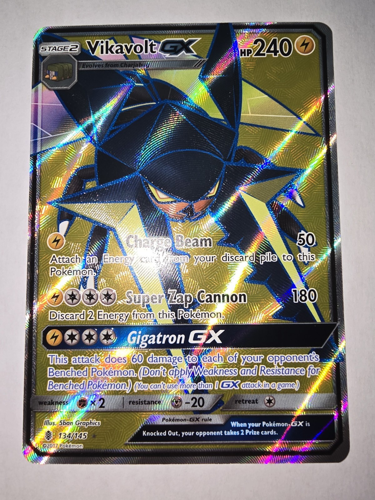 LP Vikavolt GX Full Art 134/145 Guardians Rising Pokemon card English