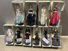 Princess Diana Dolls - Set Of 10 -Franklin Mint NEVER REMOVED FROM BOX vintage
