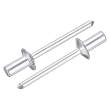 100Pcs 3/16"x3/8" Aluminum Closed End Dome-Head Blind Rivets, Silver