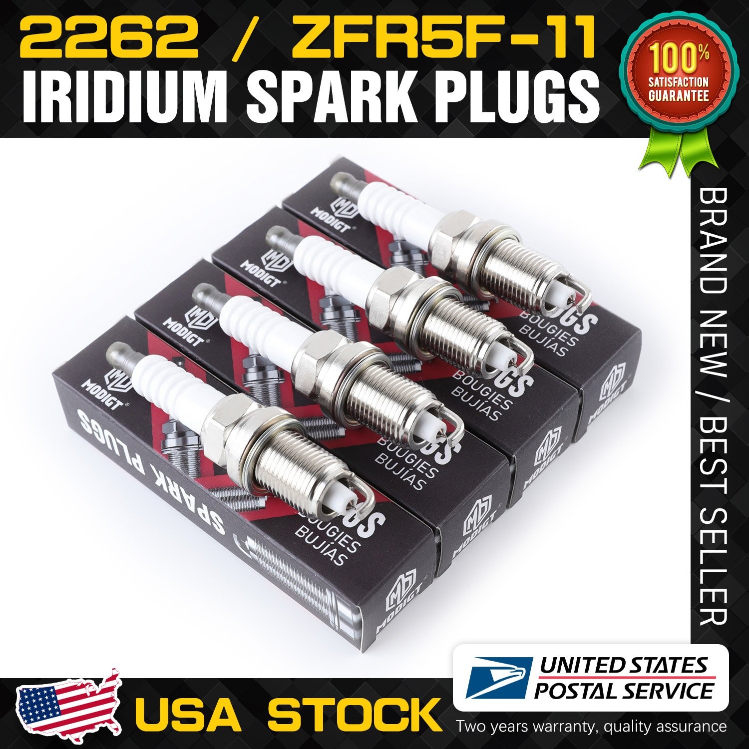 4 pcs Fit NGK 2262 ZFR5F-11 Iridium Spark Plugs for SP0ZFR5F11 RC9MC4 RC12MCC4