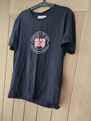Bruno Banani Mens Black T-Shirt / Top - Size Medium - Mars 500 Logo - NWT